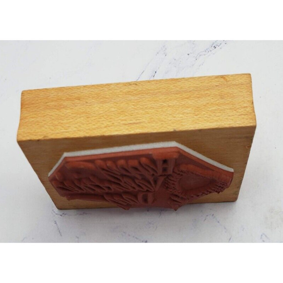 Happy Valentine’s Day Heart Balloon Comotion Wood Mounted Vintage Rubber Stamp - Picture 4 of 8